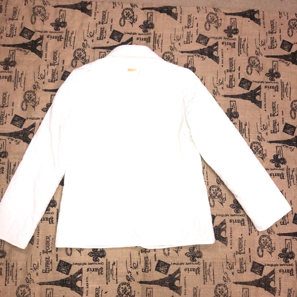 Ellen Tracy White Padded Button Front Jacket - image 4